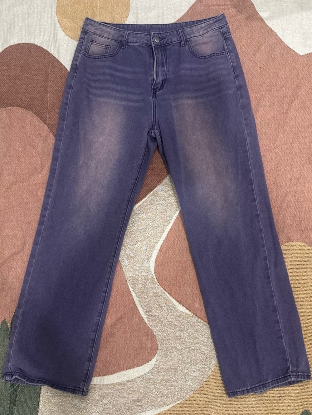 Purple Straight-Leg Jeans